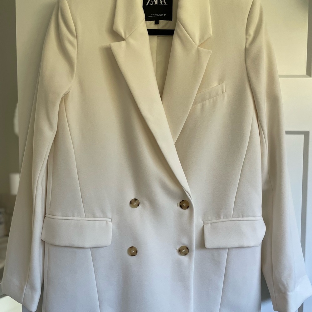 Zara Women's Cream Blazer Coat NWOT